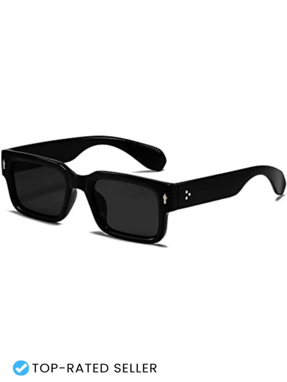 Trendy Chunky Rectangle Square Frame Sunglasses UV400 Protection Acetate
